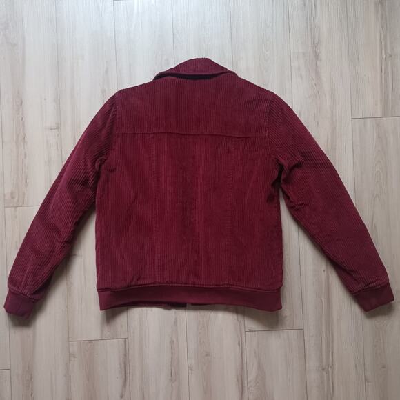 Cozy 90s Roxy Corduroy Oversized Varsity Jacket Redwood XS-M - Picture 7 of 10